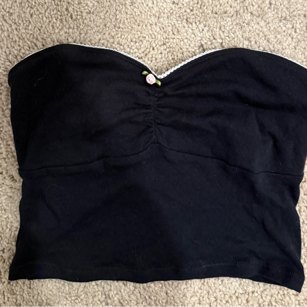 PacSun Black Tube Top with White Trim